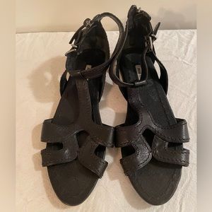 MIU MIU Black leather gladiator sandals size 11